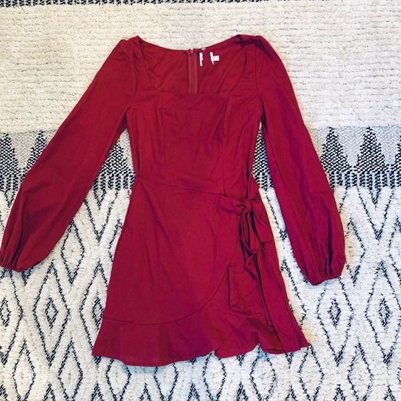 PRINCESS POLLY NEW Villa Dress in Burgundy - Picture 5 of 12